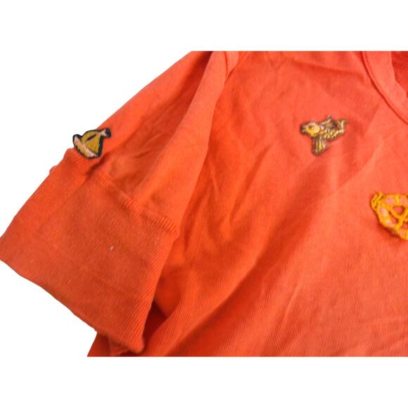 Vintage Elaine Post Orange Nautical Applique T Shirt Size Medium READ - Picture 3 of 11